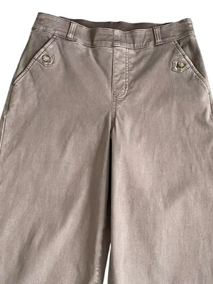 Spanx Stretch Twill Wide Leg Crop Pants Women’s Size M Pull On thumbnail 3