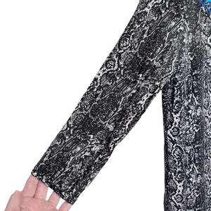 Ecote Anthropologie Snakeskin Print Embroidered Detail Shift Dress Sz L thumbnail 4