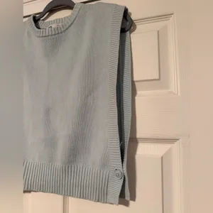 Zara Vest Blue Sweater Vest Tank Top Fall Chunky Preppy‎ Academia thumbnail 6