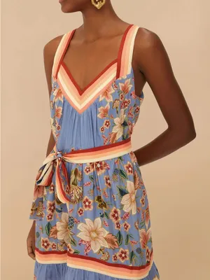 NWT Farm Rio Blue Superbloom Tapestry Maxi Dress thumbnail 2