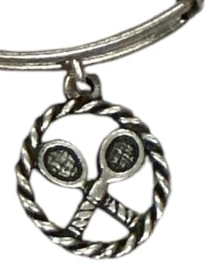 Alex‎ and Ani energy Sunshine mandala silver bracelet tennis pickleball rackets thumbnail 2
