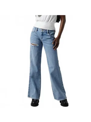 Pacsun Zoe Low Rise Girlfriend Jeans Ripped Medium Indigo NWT Eugenie Size 30 thumbnail 4