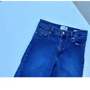 FRAME Le Slim Palazzo High Rise Wide Leg Jeans Thunderstorm Blue Size 28 thumbnail 7