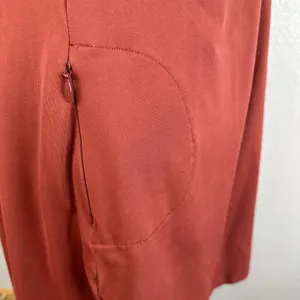 Title Nine Cirque De La Vie‎ Dress Built in Bra Size L Solid Fired Brick Red thumbnail 4