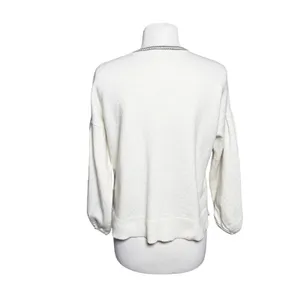 MADEWELL Women’s Wiltshire Vneck Cream Varsity Stripe Pullover Sweater thumbnail 6
