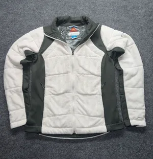 Columbia Off-White and Olive Green Omni-Heat Women's Puffer Fleece Jacket thumbnail 1