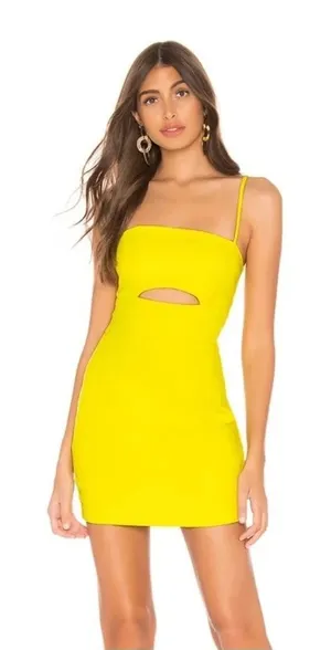REVOLVE Superdown Anahi Neon Yellow Mini Dress NWT XXS *READ* thumbnail 1