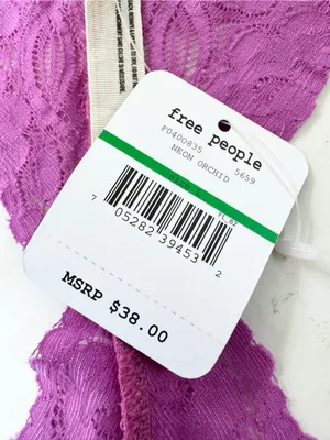 NWT Free People Galloon Lace Racerback Crop Bra Neon Orchid Size L thumbnail 5