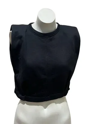 Zara Women's Black Sleeveless Cropped Tank Top Size S thumbnail 1