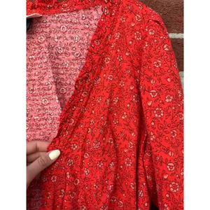 Universal Thread Red Floral Wrap Blouse Womens Large Long Sleeve Tie Waist thumbnail 9