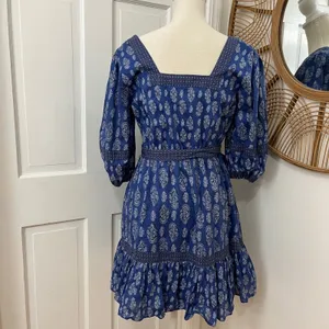 a loves a Sz M Puff Sleeve Mixed Print Cottagecore Boho Prairie‎ Dress Cotton thumbnail 6