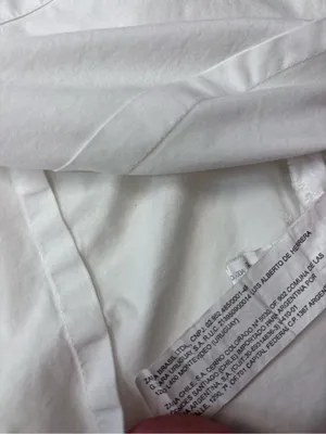 Lefties Zara Crisp White Short Cap Sleeve Button Down Cotton Blouse Size M MEX28 thumbnail 10
