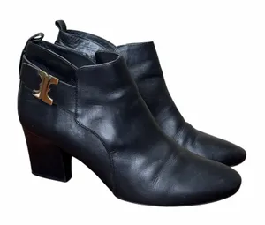 Tory Burch Gemini Link Black Boots Size 10 Pre-Owned thumbnail 1