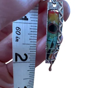 Mixed Metal Resin l Drop Earrings Silver Copper‎ Tone Geometric Dangles thumbnail 5