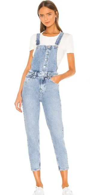 Free People Shelby Denim Overalls Blue Wash‎ Size 27 thumbnail 1