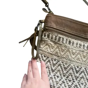 Myra Bag Contentment‎ 100% Cotton Leather Boho Crossbody Bag Purse thumbnail 3