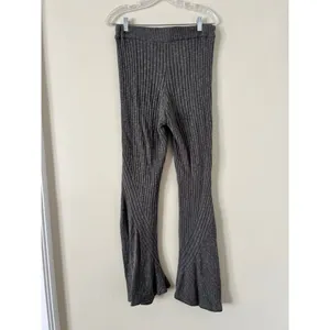 Free People Asbury‎ Sweater Lounge Set Grey Cable Knit Flare Pants Ribbed Cozy thumbnail 3