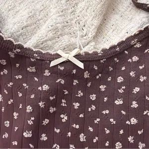 Brandy Melville Dark Brown Floral Camisole thumbnail 2