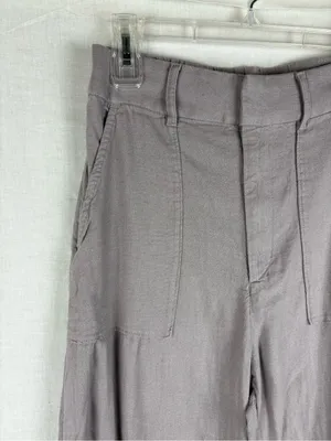 Abercrombie & Fitch Wide Leg Linen Pants Mauve Size M thumbnail 2