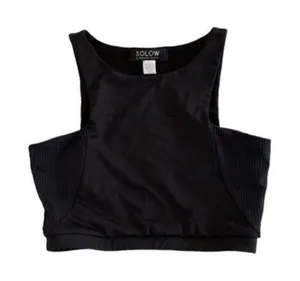 Solow X Daniella Clarke Black‎ Mesh Panel Crop Top Athleisure Streetwear Small thumbnail 1