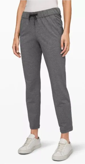 Lululemon On the Fly Jogger Pants Women 8 Gray Flecked Tapered Athletic Yoga Gym thumbnail 1