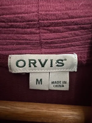 Orvis Maroon Textured Cowl Neck Pullover Sweatshirt M Drop Shoulder Cozy Cabin thumbnail 2