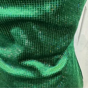 Liz & Sara sparkling shimmer green velvet mini dress size large NWT thumbnail 3