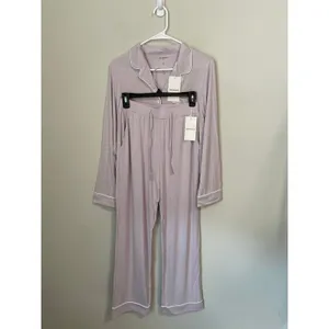 NEW Cozy Earth Bamboo Stretch-Knit Classic Pajama Set Lilac XS thumbnail 2