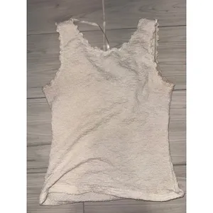 John Galt Brandy Melville Popcorn Crinkle Tank Top Cream Ruffle Ribbon One Size thumbnail 5
