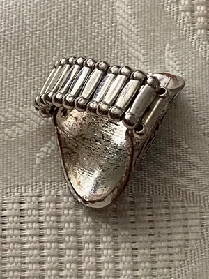 Womens Finger Ring Silver Tone Faux Turquoise Stone Metal Elastic Back Western thumbnail 6