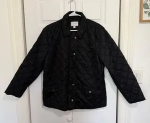 Charter Club Quilted Jacket XL Black thumbnail 1