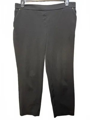 Anne Klein Womens Black Stretch Ankle Pants Size Large Pull On Elastic Waist thumbnail 1