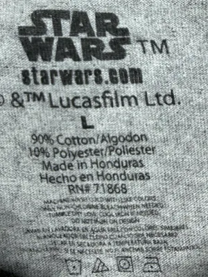Star Wars Grogu Baby Yoda I'm Cute Not Lost Crop Tee Womens L Gray Mandalorian thumbnail 4