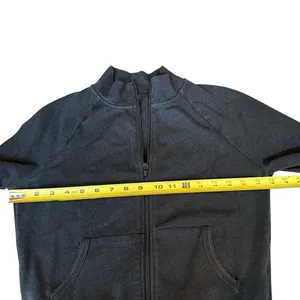 Skims‎ Women’s M Zip Up Track Jacket Charcoal Black Cropped Sporty Loungewear thumbnail 4