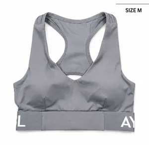 AYBL Balance V Neck Sports Bra Gray Racerback Medium M Athletic Gym Training thumbnail 1