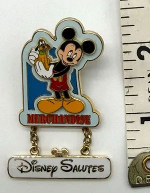 Disney Pin 10230 Salutes Merchandise Cast Exclusive Mickey Mouse Dangle WDW thumbnail 1