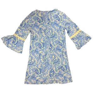 Lilly Pulitzer Hollee Dress in Turtely Awesome Blue Bell Sleeve Shift XS thumbnail 6