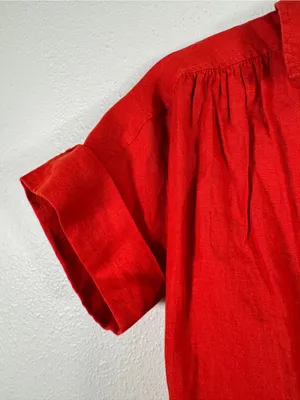 J Crew Orange Linen Short Sleeve Button Down Shirt Dress Womens XS Casual Mini thumbnail 6