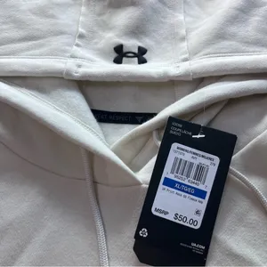 Under Armour Cream Cropped Hoodie size XL thumbnail 2