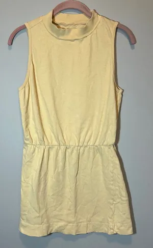 Free People FP Beach Mock Neck Butter Yellow Mini Dress Small Coverup‎ thumbnail 1