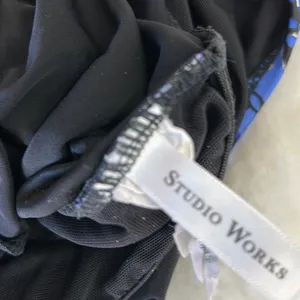 Studio Works Black blue Pleated Front Built-in Bra 1 Pcs Swimsuit SZ 16W thumbnail 10