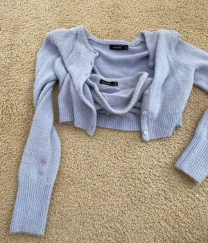 Glassons Blue Fuzzy Sweater Set thumbnail 4