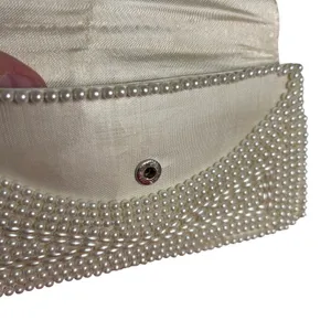 VTG 50s Pearl Beaded Clutch Japan White Evening Bag Glam Coquette Bridal Wedding thumbnail 13