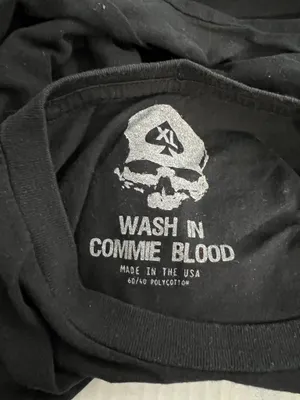 Wash In Commie Blood Hue City Peace Tour 1968 Skull Graphic T-Shirt thumbnail 5