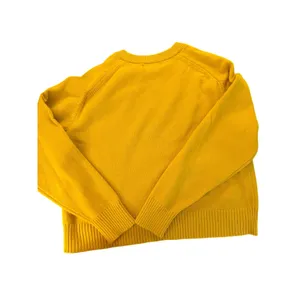 Banana Republic Mustard Yellow Sweater Small Cotton Wool Blend Cropped Crewneck thumbnail 9