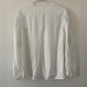 Bohme Cactus+Pearl Lacey Eyelet Western Boho Steampunk White Blouse size small thumbnail 7