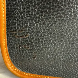 Dooney & Bourke Vtg equestrian blk Pebbled Leather with Brown Trim crossbody thumbnail 7
