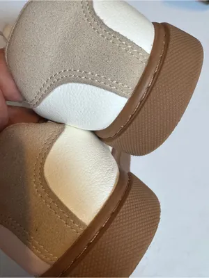 Sincerely Jules Bailey Sneakers 7.5 White Taupe Lace Up Casual Retro Shoes thumbnail 2