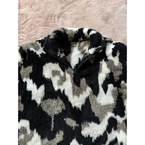 Eddie Bauer Womens 1/4 Zip Mock Neck Faux Fur‎ Sweater Size XLarge thumbnail 3