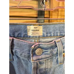 Levis 501 Original Fit Women Blue Denim Straight Leg Button Fly Jeans 31x30 thumbnail 5